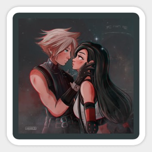 cloud and tifa Sticker